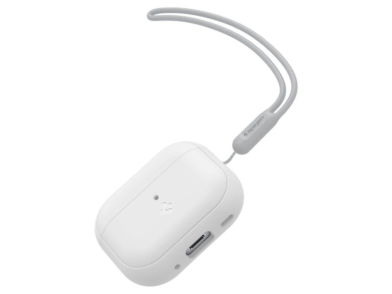 Spigen Case Silicone Fit White + Strap Gray - AirPods Pro (2nd Gen)