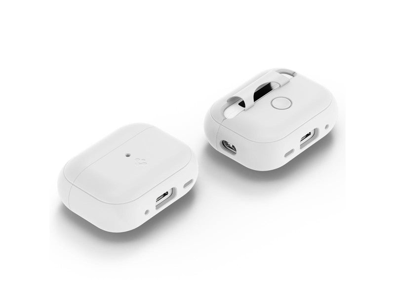 Spigen Case Silicone Fit White + Strap Gray - AirPods Pro (2nd Gen)