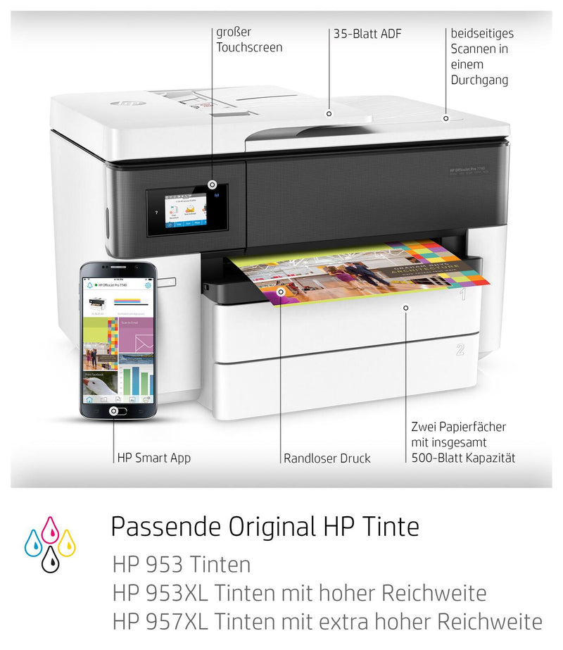 HP OfficeJet Pro 7740 Tintenstrahl-Multifunktionsdrucker