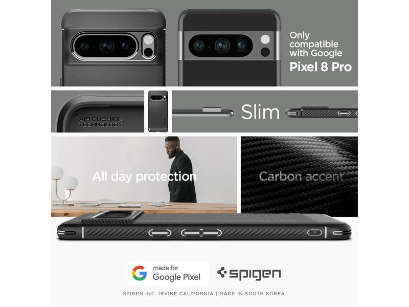 Spigen Rugged Armor - matte black - Google Pixel 8 Pro