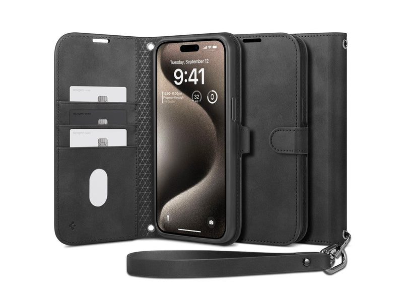 Spigen Wallet S Pro - black - iPhone 15 Pro Max