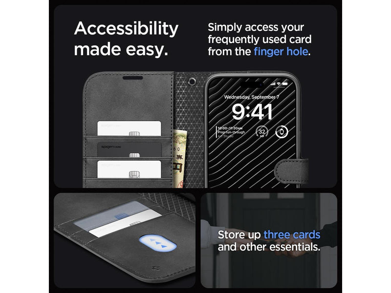Spigen Wallet S Pro - black - iPhone 15 Pro Max