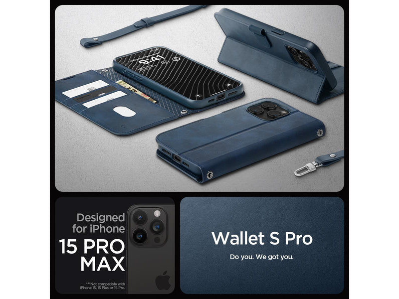 Spigen Wallet S Pro - navy - iPhone 15 Pro Max
