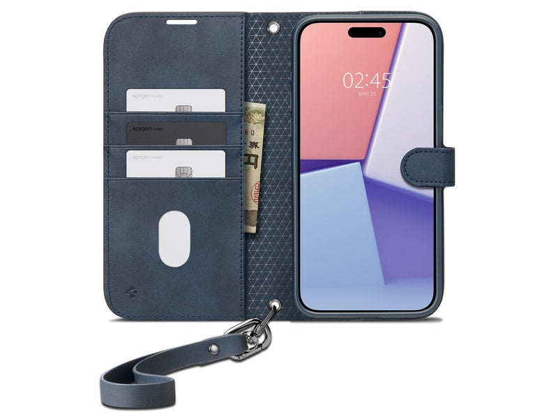Spigen Wallet S Pro - navy - iPhone 15 Pro