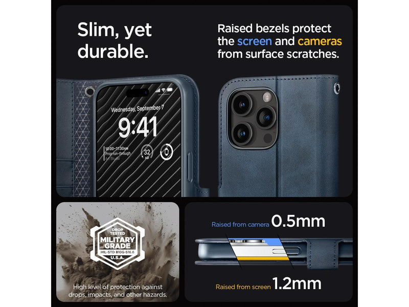 Spigen Wallet S Pro - navy - iPhone 15 Pro
