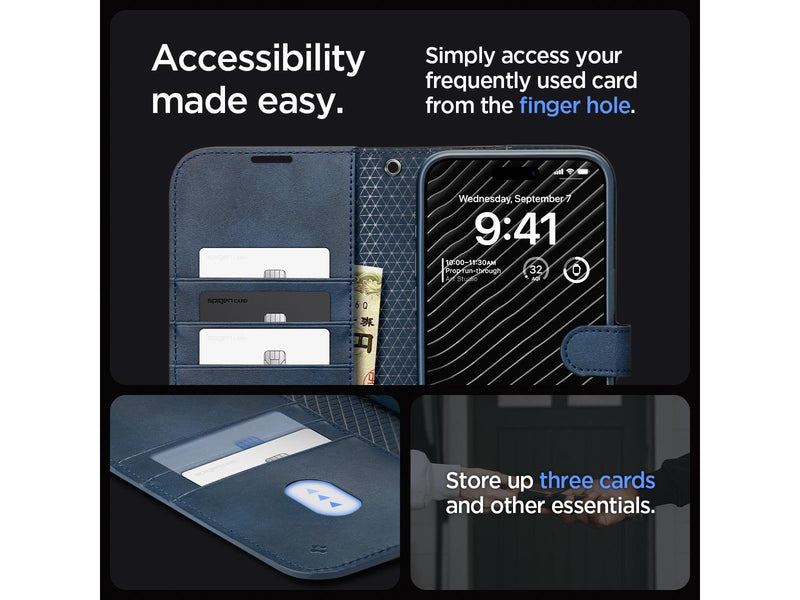 Spigen Wallet S Pro - navy - iPhone 15 Pro