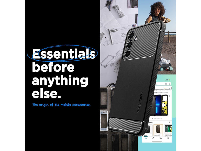 Spigen Rugged Armor - matte black - Samsung Galaxy A25 5G