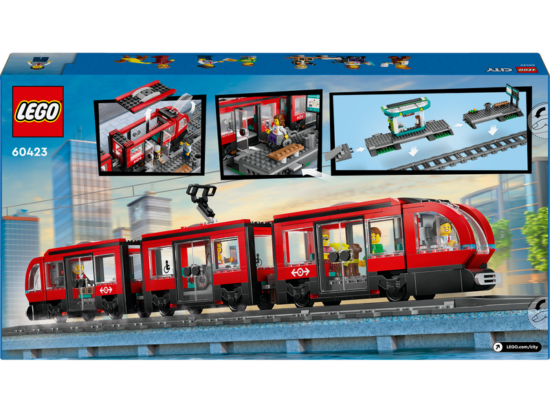 LEGO City 60423 Straßenbahn mit Haltestelle