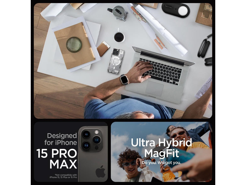 Spigen Ultra Hybrid MagSafe - zero one white - iPhone 15 Pro Max