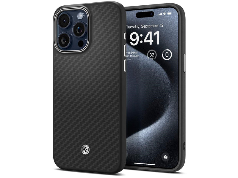 Spigen Enzo Aramid - matte black - iPhone 15 Pro Max