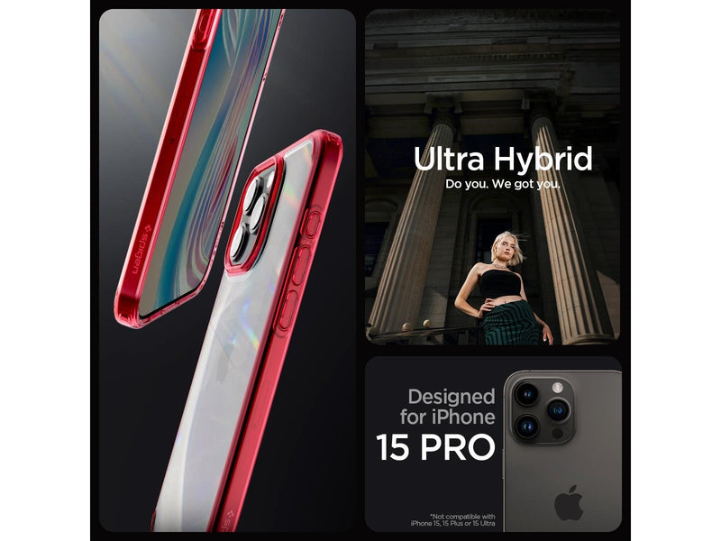 Spigen Ultra Hybrid - deep red - iPhone 15 Pro