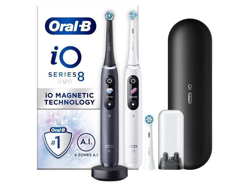Oral-B Elektrische Zahnbürste iO8 Duo White Alabaster / Black Onyx