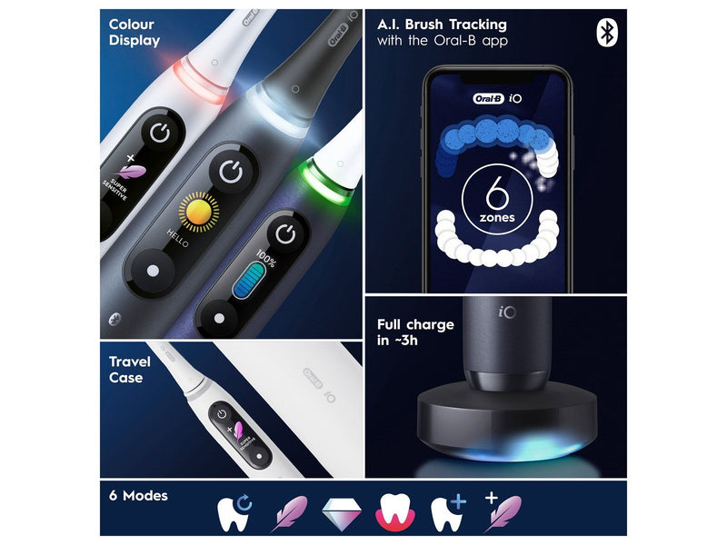Oral-B Elektrische Zahnbürste iO8 Duo White Alabaster / Black Onyx