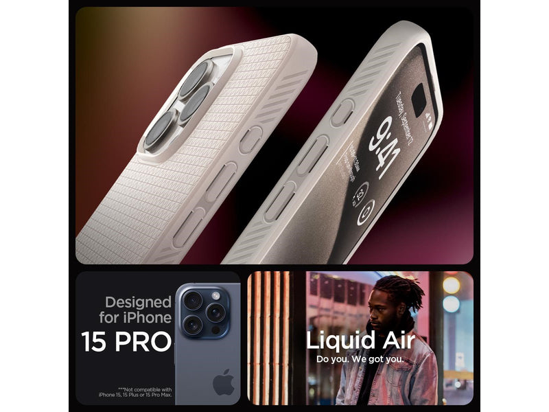Spigen Liquid Air - titanium - iPhone 15 Pro