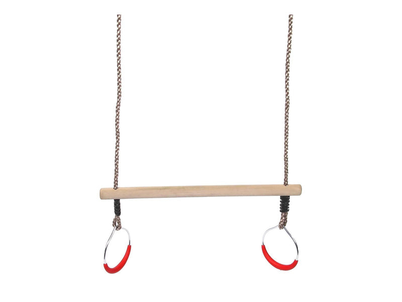 SwingKing Trapeze Wood with Rings
