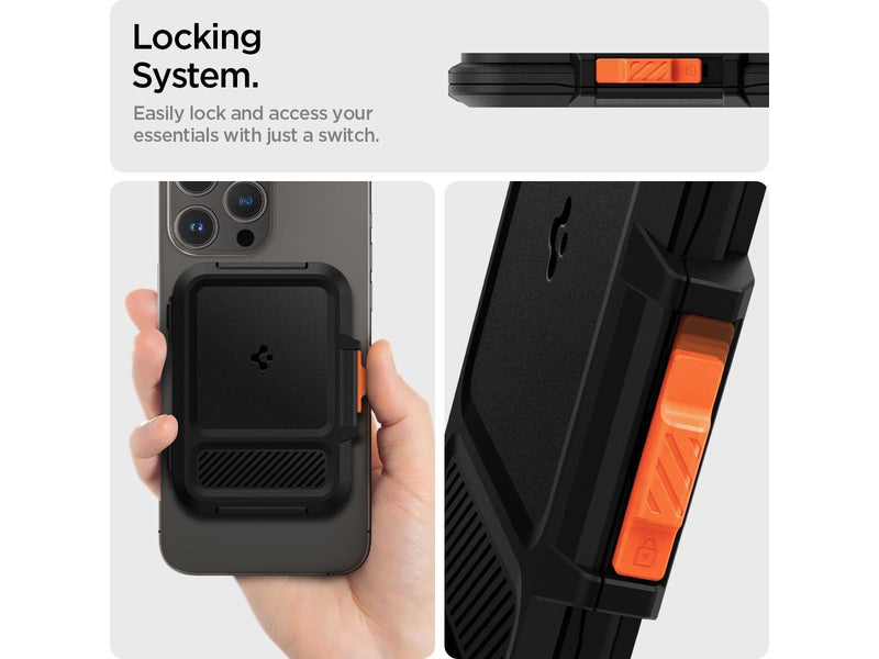 Spigen iPhone Lock Fit Wallet with MagSafe - black