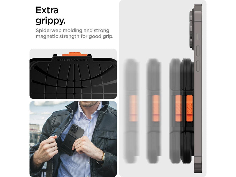 Spigen iPhone Lock Fit Wallet with MagSafe - black