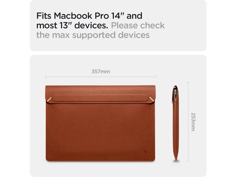 Spigen Valentinus S Laptop Sleeve - classic brown - 14"