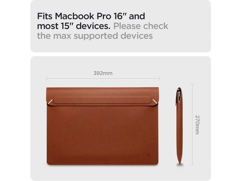 Spigen Valentinus S Laptop Sleeve - classic brown - 16"