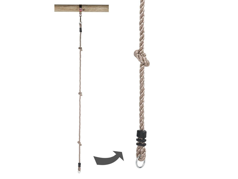 SwingKing Climbing Rope with 2 Rings 190cm