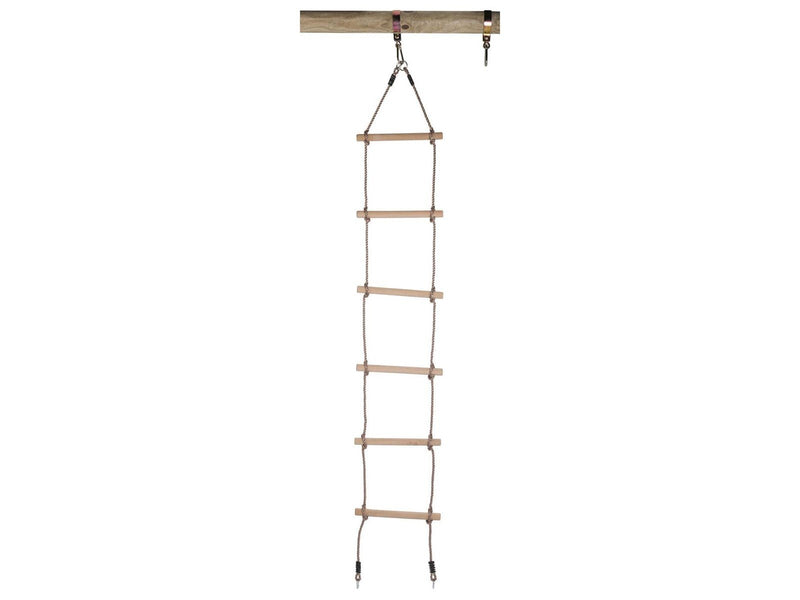 SwingKing Rope Ladder with eye rings and 6 Wooden Steps