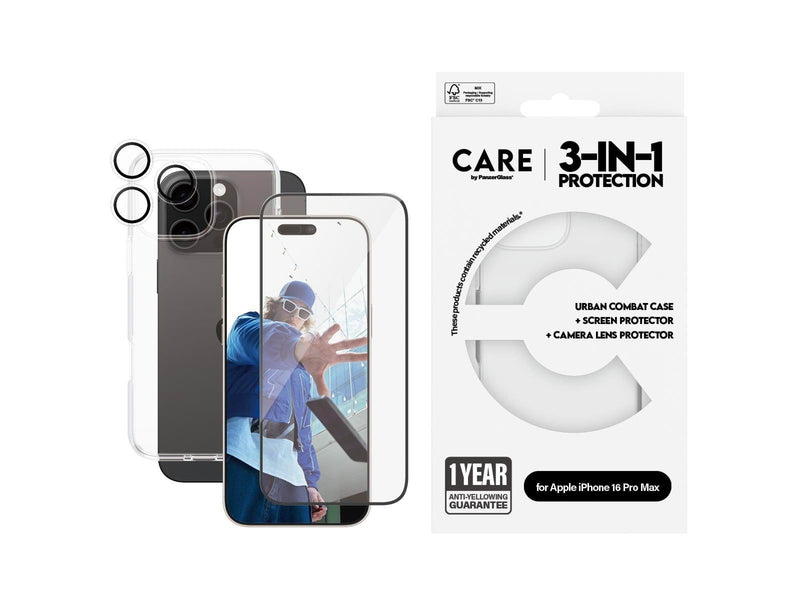 CARE by PanzerGlass Flagship 3-in-1 Bundle iPhone 16 Pro Max