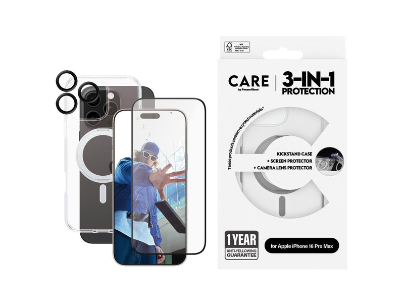 CARE by PanzerGlass Feature 3-in-1 Ceramic Bundle iPhone 16 Pro Max
