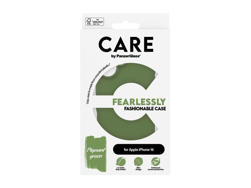 CARE by PanzerGlass Case Fashion Green iPhone 16