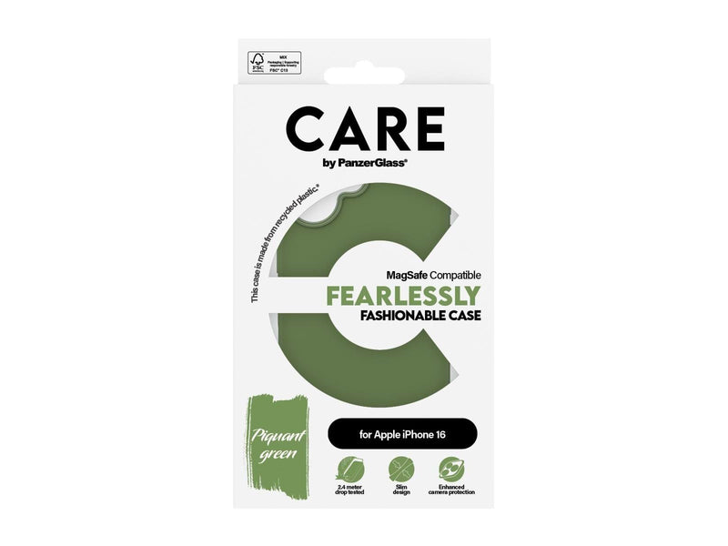 CARE by PanzerGlass Case Fashion Green MagSafe iPhone 16