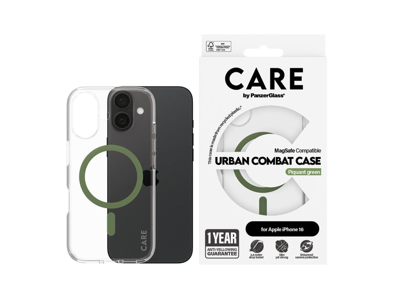 CARE by PanzerGlass Case Flagship Green MagSafe iPhone 16
