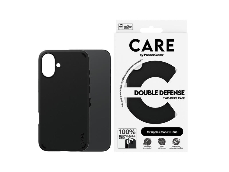 CARE by PanzerGlass Case Feature Double Defence Black iPhone 16 Plus