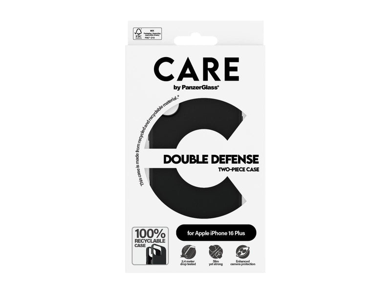 CARE by PanzerGlass Case Feature Double Defence Black iPhone 16 Plus