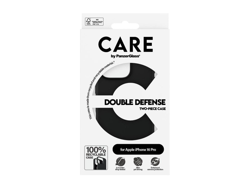 CARE by PanzerGlass Case Feature Double Defence Black iPhone 16 Pro