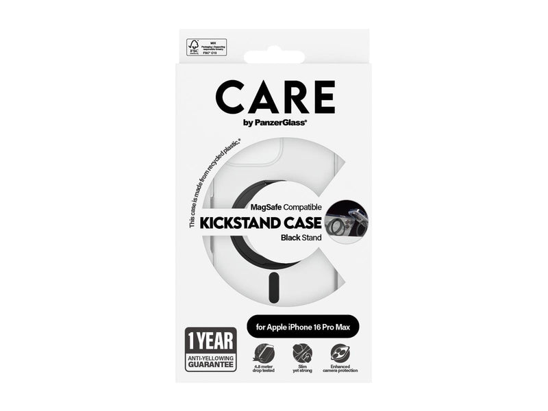 CARE by PanzerGlass Case Feature Black Kickstand & MagSafe iPhone 16 Pro Max