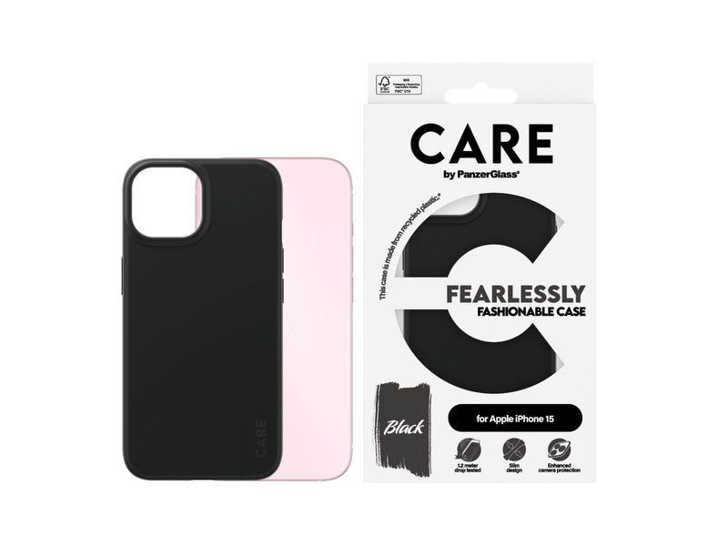 CARE by PanzerGlass Fashionable Case Black iPhone 15