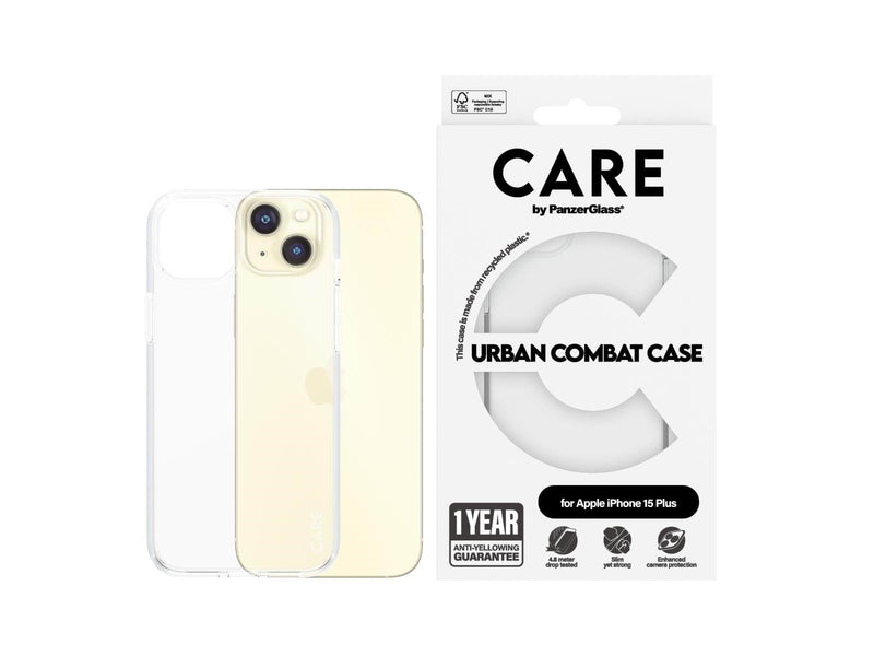 CARE by PanzerGlass Flagship Case Transparent Urban Combat w. Clear Frame iPhone 15 Plus