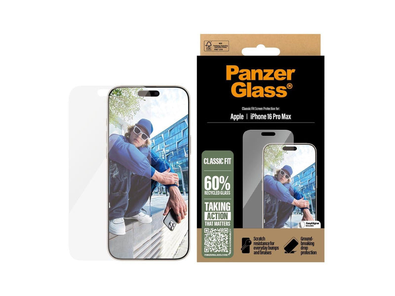 PanzerGlass Screen Protector iPhone 16 Pro Max | Classic Fit