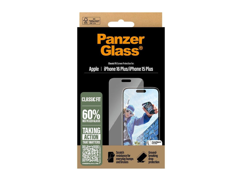 PanzerGlass Screen Protector iPhone 16 Plus | Classic Fit