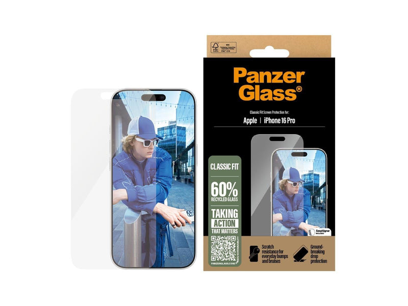 PanzerGlass Screen Protector iPhone 16 Pro  | Classic Fit
