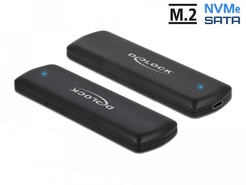 DeLOCK External USB Type-C Combo Enclosure for M.2 NVMe PCIe or SATA SSD
