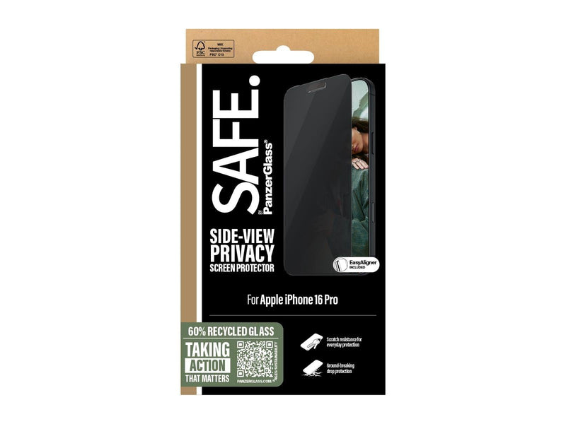 SAFE. by PanzerGlass Privacy Screen Protector iPhone 16 Pro  | Ultra-Wide Fit