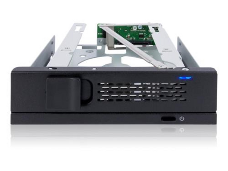 Icy dock 1x 3.5" SATA 1x 5.25" bay mobile rack fanless keyl