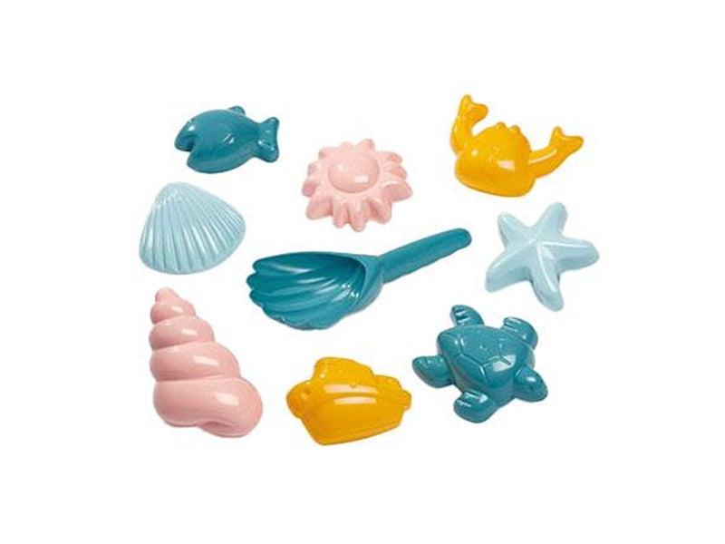 Ecoiffier Shell Sand Molds with Shovel 9 pcs.