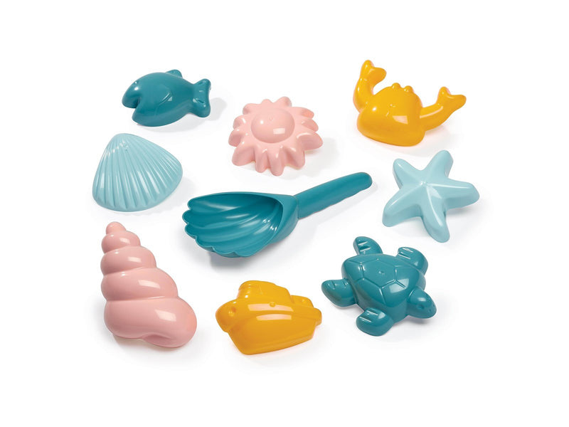 Ecoiffier Shell Sand Molds with Shovel 9 pcs.