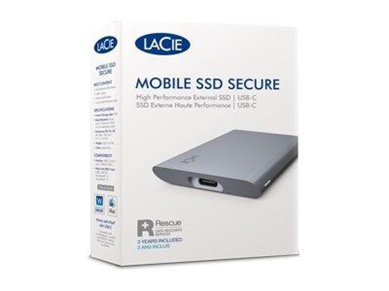 LaCie Mobile Secure STKH2000800 - SSD - High Performance - 2 TB - USB 3.2 Gen 2