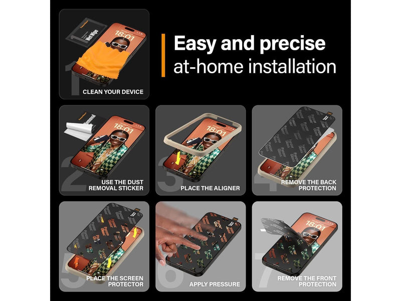 PanzerGlass Re:fresh Screen Protector iPhone 15 Pro Max | Ultra-Wide Fit w. EasyAligner