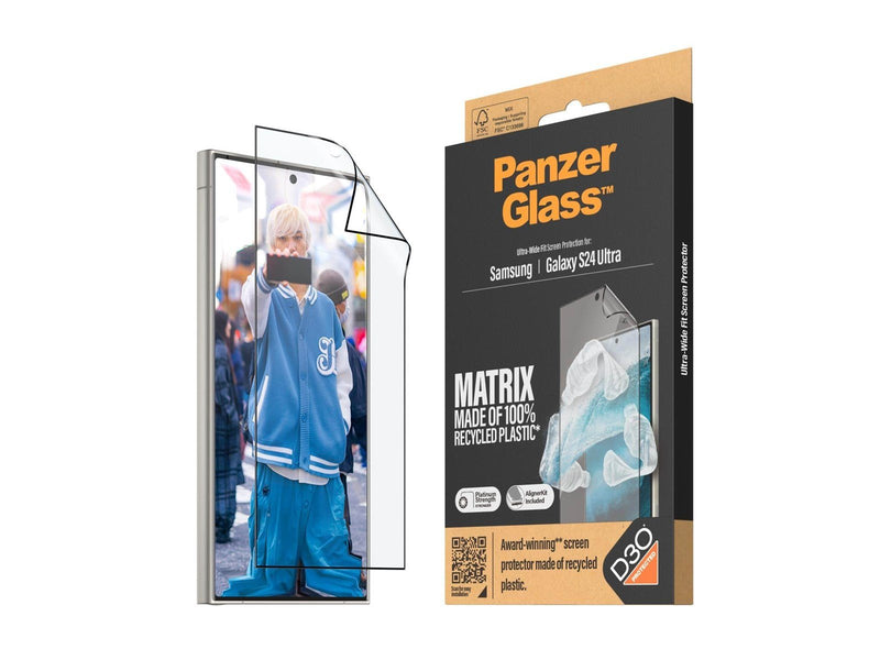PanzerGlass MATRIX Screen Protector with D3O Samsung Galaxy S24 Ultra | Ultra-Wide Fit w. AlignerKit