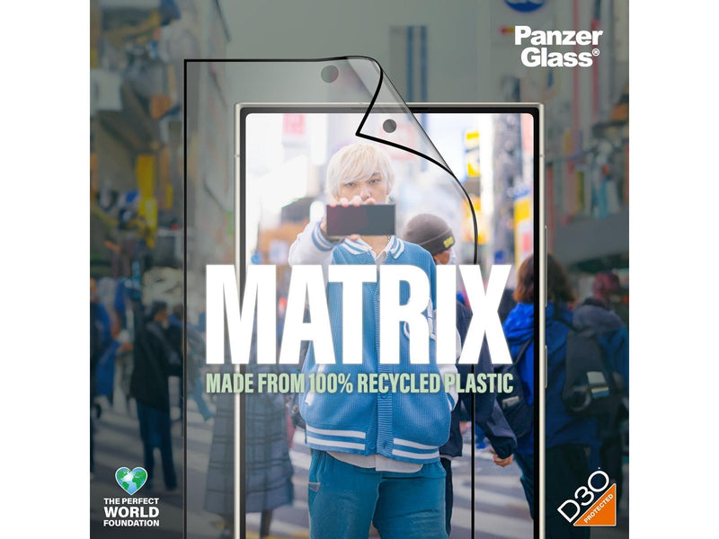 PanzerGlass MATRIX Screen Protector with D3O Samsung Galaxy S24 Ultra | Ultra-Wide Fit w. AlignerKit