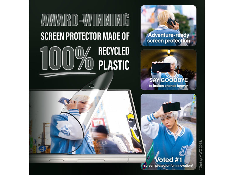 PanzerGlass MATRIX Screen Protector with D3O Samsung Galaxy S24 Ultra | Ultra-Wide Fit w. AlignerKit
