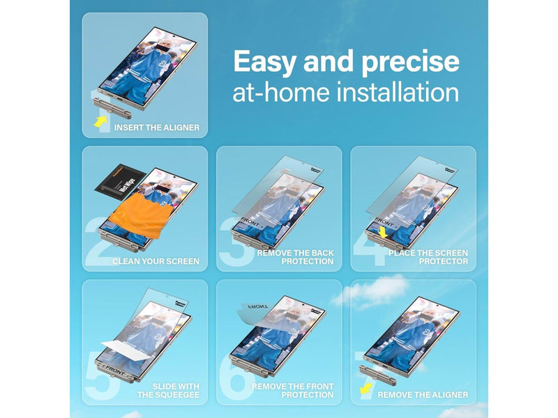 PanzerGlass MATRIX Screen Protector with D3O Samsung Galaxy S24 Ultra | Ultra-Wide Fit w. AlignerKit